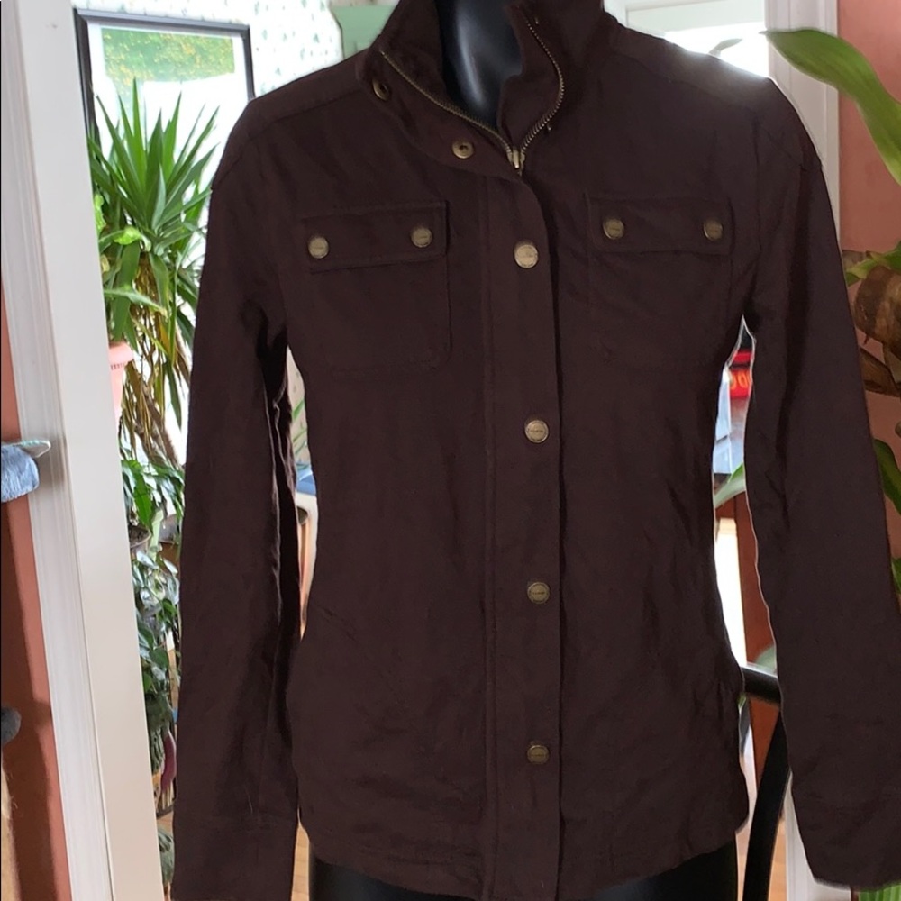 Lauren Ralph Lauren brown snap zip shirt small